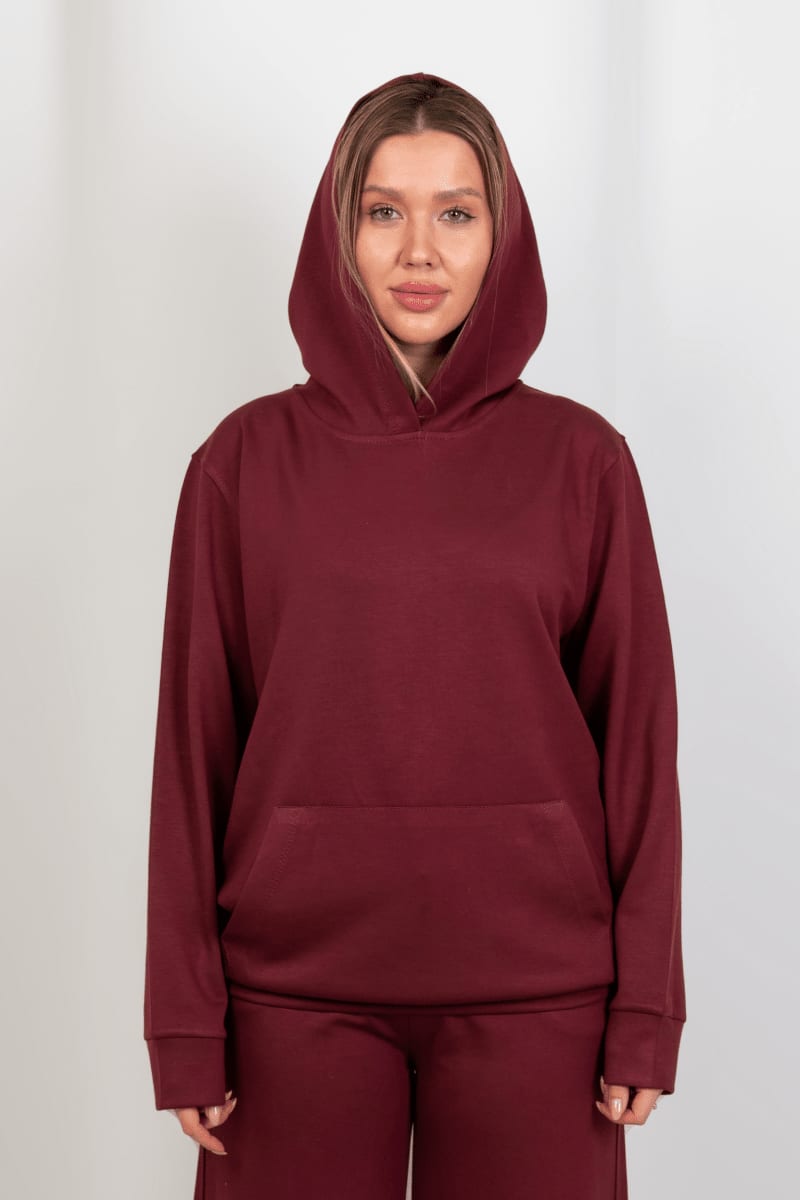 Oversized Hoodie & Sweatpants - Burgundy