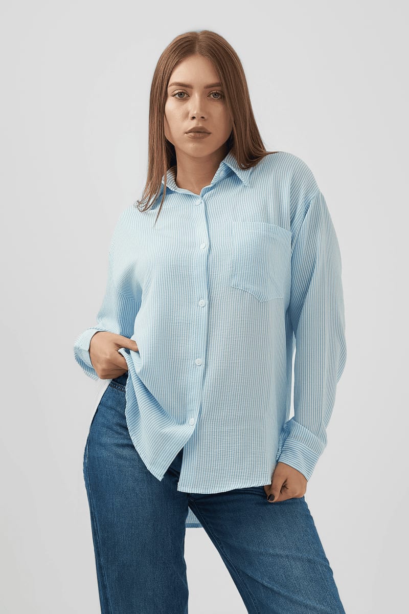 Oversized Shirt In Baby Blue