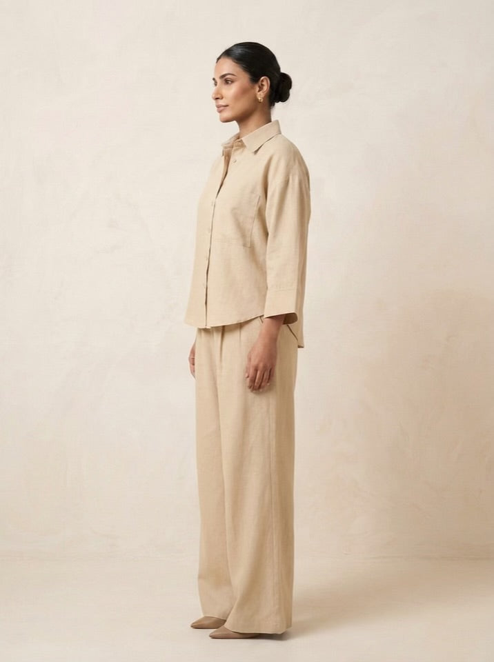 The Verona Linen Shirt - Beige