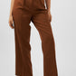 Straight Leg Trousers in Brown