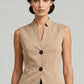 The V-Line Beige Vest