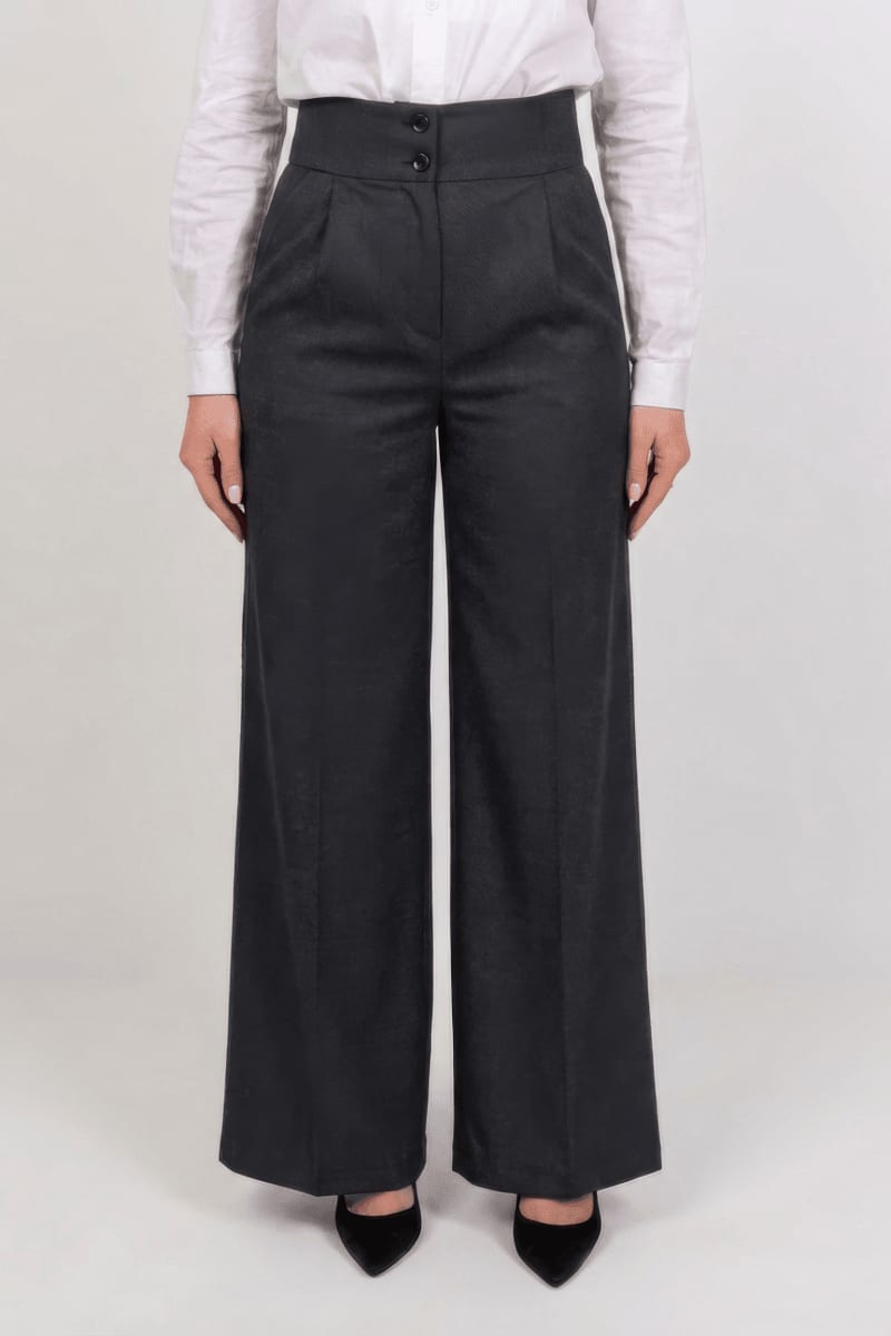 Premium High Waist Trouser - Gray
