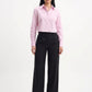 Pink Pinstripe Cropped Shirt