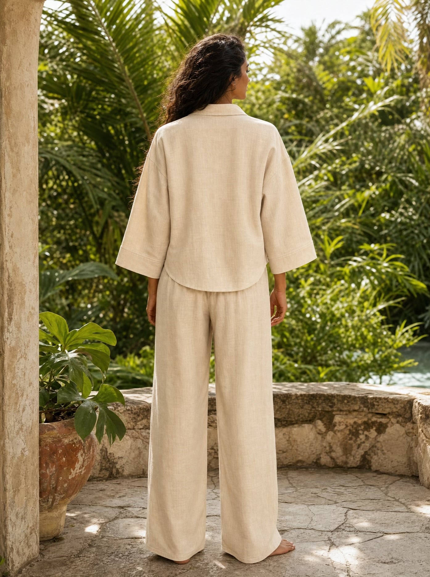 The Verona Linen Set - Beige