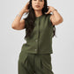 Button Down Sleeveless Top in Olive Green