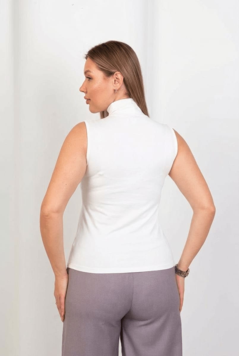 Sleeveless Basic Top - White