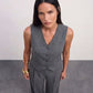 The Madison Pinstripe Co-Ord Set - Gray