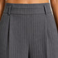 The Madison Pinstripe Wide-Leg Trousers - Gray