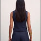 The Madison Pinstripe Tailored Vest - Navy