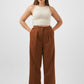 Straight Leg Trousers in Brown