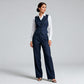 Navy Classic Vest & Pleated Straight Pants Set