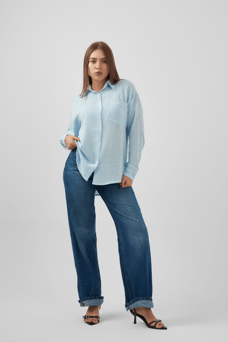 Oversized Shirt In Baby Blue