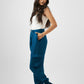 Teal Tie-Hem Cargo Trousers