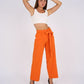 Belted Wide Leg Pants - Orange