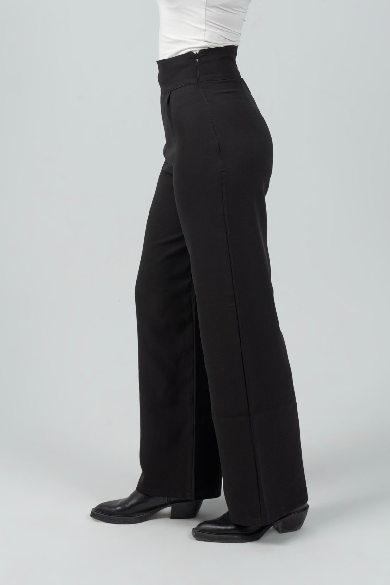 Black High - Waist Classic Trousers - Hushy Wear