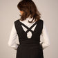 Black V - Neck Cross Back Vest Only - Hushy Wear