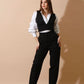 Black V - Neck Cross Back Vest Only - Hushy Wear