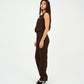 Brown Pleated Straight - Leg Trousers - Hushy Wear