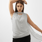 Chic Polka Dot Draped Shoulder Blouse – Black & White - Hushy Wear