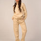 Crew Neck Pullover & Sweatpants - Set - Beige - Hushy Wear