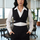 Crossover Wrap Cropped Vest – Black - Hushy Wear