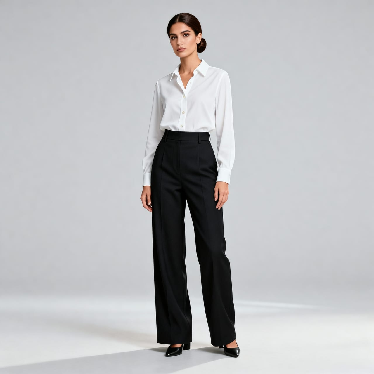 Black High-Waist Classic Trousers