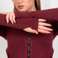 Double Zipper Top & Sweatpants - Burgundy