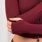 Double Zipper Top & Sweatpants - Burgundy
