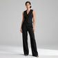 Black Classic Vest & Pleated Straight Pants Set