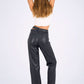 Faux Leather Wide Leg Pants - Black - Hushy Wear