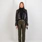 Faux Leather Wide Leg Pants - Olive - Hushy Wear