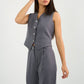 Gray Classic Vest & Pleated Straight Pants Set - Hushy Wear