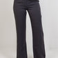 Gray Pleated Straight-Leg Trousers