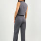 Gray Pleated Straight - Leg Trousers - Hushy Wear