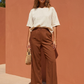 Straight Leg Trousers in Brown