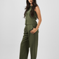 High Waist Trousers in Olive Green - Hushy Wear