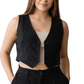 Linen Vest Only - Black - Hushy Wear