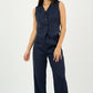 Navy Classic Vest & Pleated Straight Pants Set - Hushy Wear