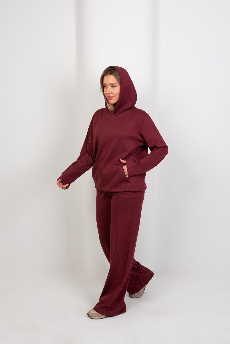Oversized Hoodie & Sweatpants - Burgundy