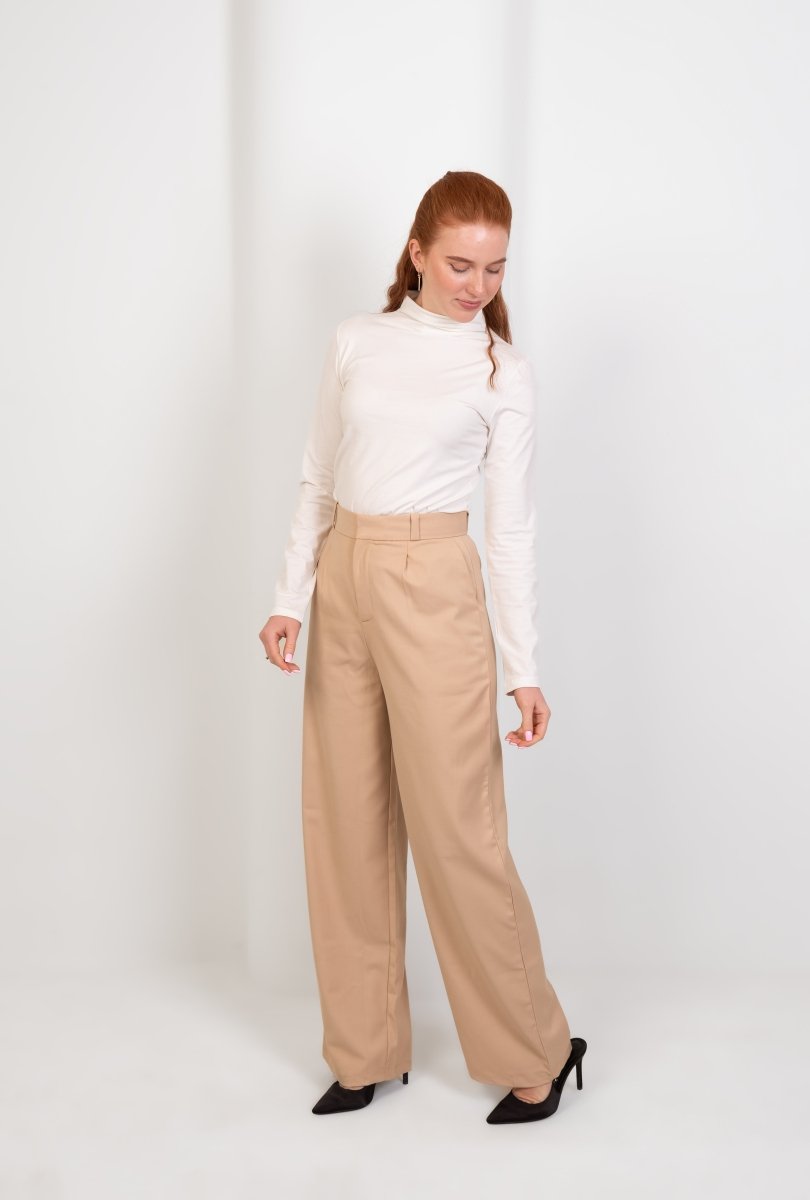 Premium Pleated Trousers – Beige