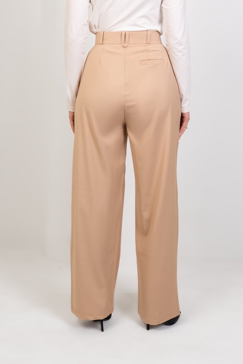 Premium Pleated Trousers – Beige