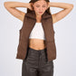 Puffer Vest - Dark Brown - Hushy Wear