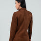 Relaxed Fit Suede Two Button Blazer (Blazer Only) - Brown - Hushy Wear