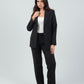Relaxed Fit Two Button Blazer (Blazer Only) - Black - Hushy Wear