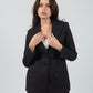 Relaxed Fit Two Button Blazer (Blazer Only) - Black - Hushy Wear