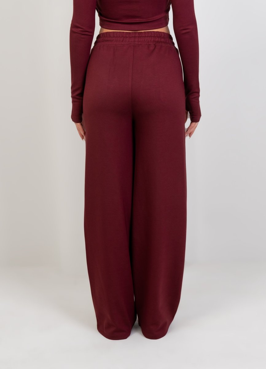 Relaxed Straight Sweatpants - Burgundy - Hushy Wear