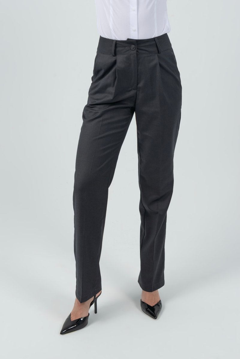 White Shirt/Straight Classic Gray Trouser