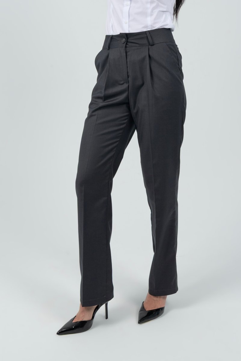 White Shirt/Straight Classic Gray Trouser