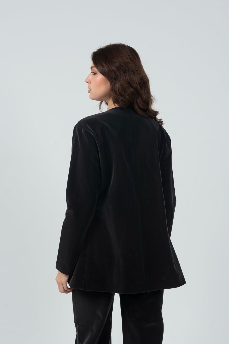 Tailored Leather Suit Set – Black - Hushy Wear