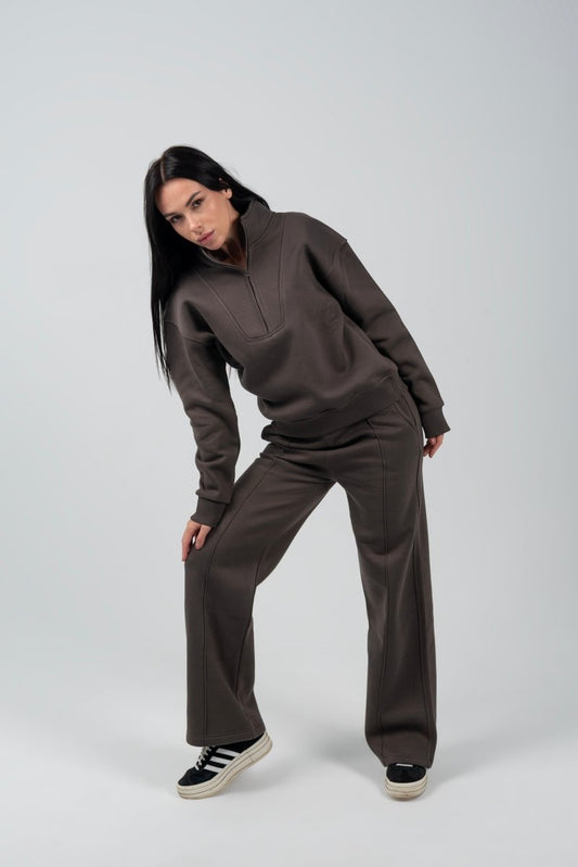 Wide - Leg Lounge Sweatpants – Charcoal - Hushy Wear